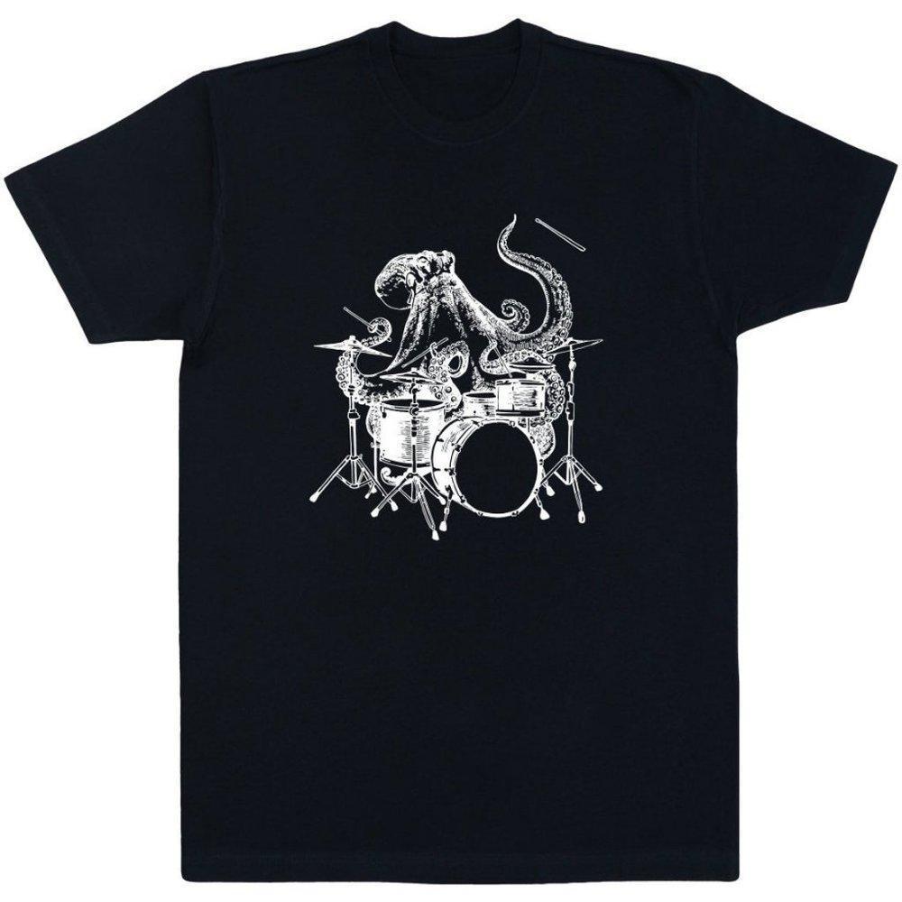 Octopus Playing Drums Men_s T-Shirt Gift